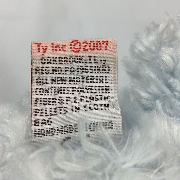 Ty Classic Raindrops The Blue Bear with a Polka Dot Ribbon Medium No Tags - Picture 9 of 13